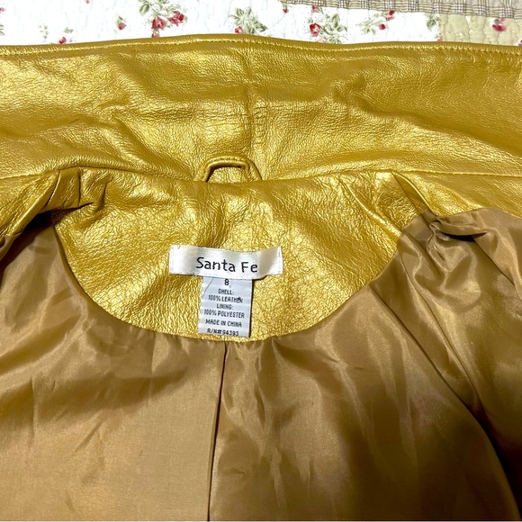 Tandy Leather / Santa Fe Leather Women's Gold double breasted Jacket, sz 8 - Picture 11 of 13